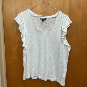 Express V-Neck Ruffle Sleeve cotton modal blouse